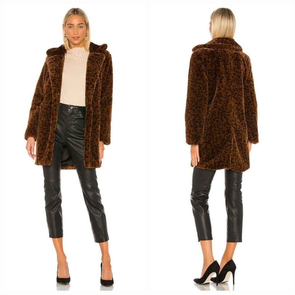 Privacy Please Addison Coat in Leopard Small